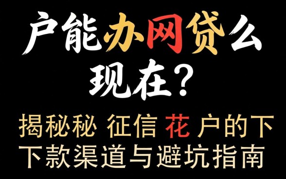 黑户能办网贷么现在？揭秘征信花户的下款渠道与避坑指南