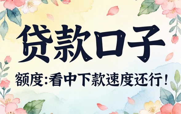 盘点几个能够贷款的口子，额度适中下款速度还行