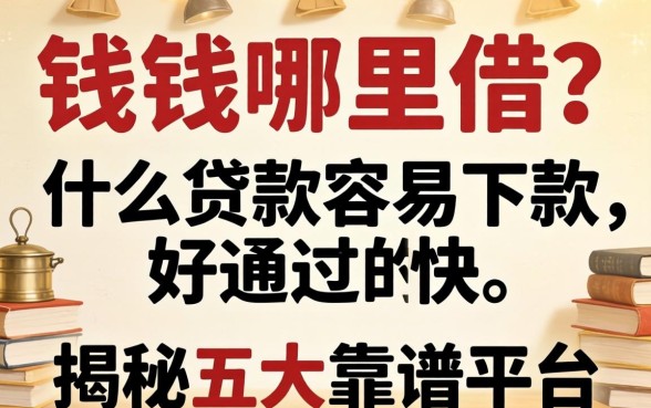 急需用钱哪里借？什么贷款容易下款好通过的快？揭秘五大靠谱平台