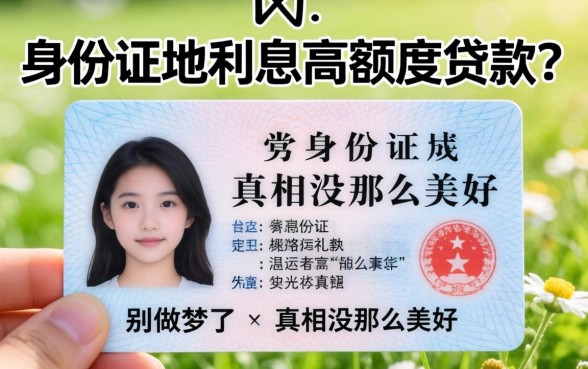 凭身份证低利息高额度贷款？别做梦了，真相没那么美好