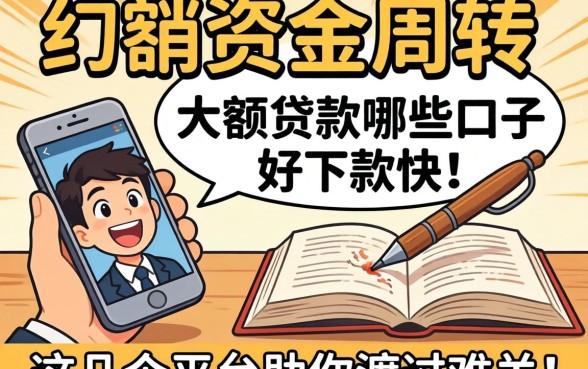 急需资金周转？大额贷款哪些口子好下款快，这几个平台助你渡过难关！