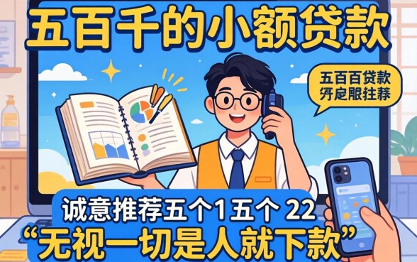 五百到两千的小额贷款，诚意推荐五个无视一切是人就下款