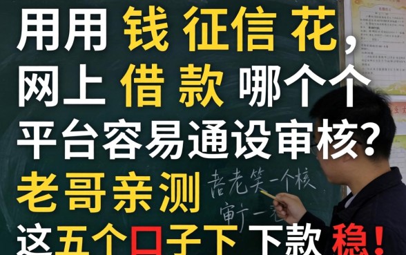 急用钱征信花，网上借款哪个平台容易通过审核？老哥亲测这五个口子下款稳！