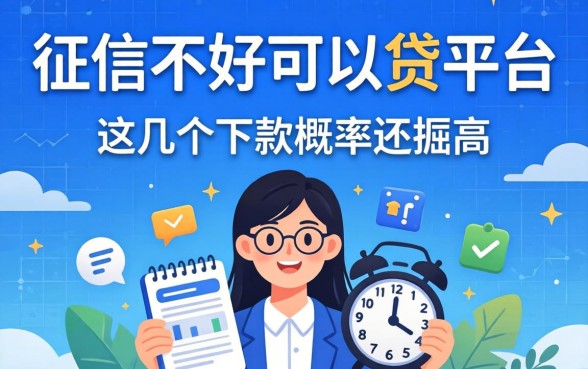 盘点征信不好可以贷的平台，这几个下款概率还挺高