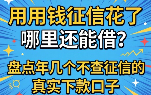 急用钱征信花了哪里还能借？盘点2026年几个不查征信的真实下款口子