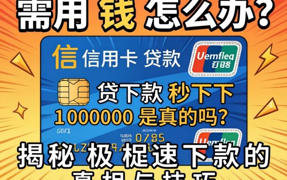 急需用钱怎么办？信用卡贷款秒下10000是真的吗？揭秘极速下款的真相与技巧