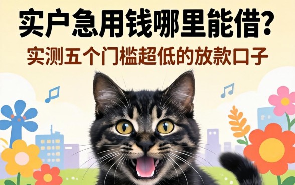 黑户急用钱哪里能借？实测五个门槛超低的放款口子分享