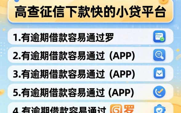 不查征信下款快的小贷平台，罗列5个有逾期借款容易通过的app