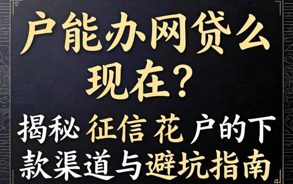 黑户能办网贷么现在？揭秘征信花户的下款渠道与避坑指南