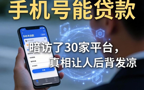 就凭手机号能贷款吗？我暗访了30家平台，真相让人后背发凉