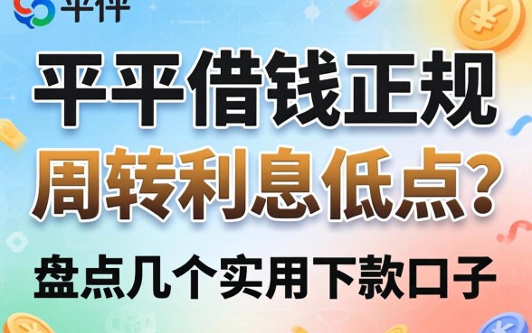什么平台借钱正规周转利息低点？盘点几个实用的下款口子