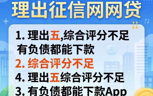 有哪些要上征信的网贷，理出五个综合评分不足有负债都能下款app
