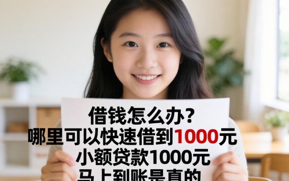 急需用钱怎么办？哪里可以快速借到1000元？小额贷款1000元马上到账是真的吗？