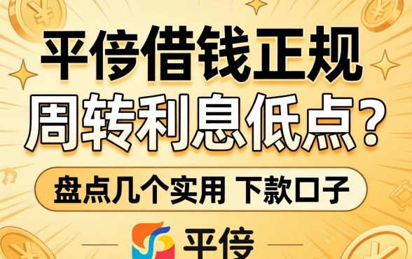 什么平台借钱正规周转利息低点？盘点几个实用的下款口子