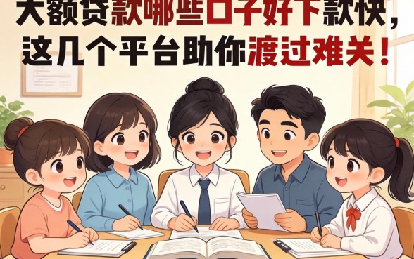 急需资金周转？大额贷款哪些口子好下款快，这几个平台助你渡过难关！