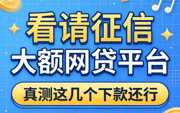 有哪些不看征信的大额网贷平台？实测这几个下款还行