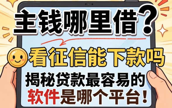 急需用钱哪里借？不看征信能下款吗？揭秘贷款最容易的软件是哪个平台！