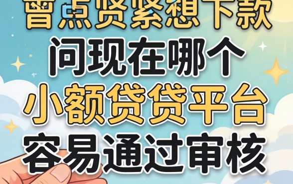手头紧想下款，请问现在哪个小额借贷平台容易通过审核？