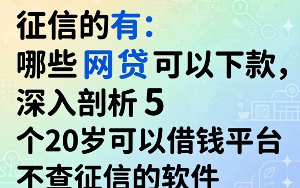 上征信的有哪些网贷可以下款，深入剖析5个20岁可以借钱平台不查征信的软件