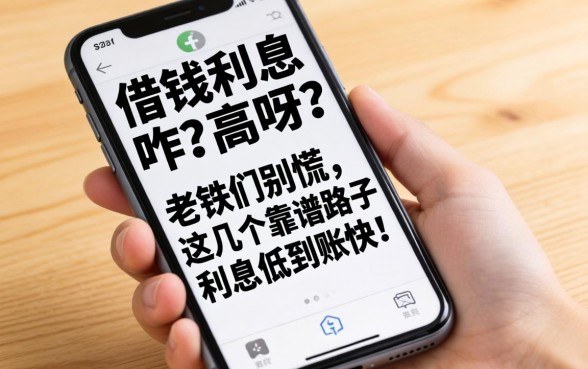 手机借钱利息咋那么高呀？老铁们别慌，这几个靠谱路子利息低到账快！