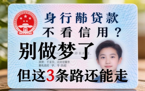 身份证贷款不看信用？别做梦了，但这3条路还能走