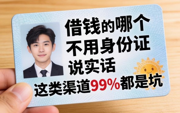 网上借钱哪个不用身份证？说实话，这类渠道99%都是坑
