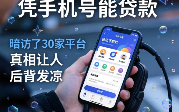 就凭手机号能贷款吗？我暗访了30家平台，真相让人后背发凉