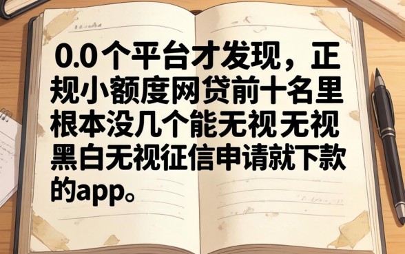 我翻了二十个平台才发现，正规小额度网贷前十名里根本没几个能无视黑白无视征信申请就下款的app