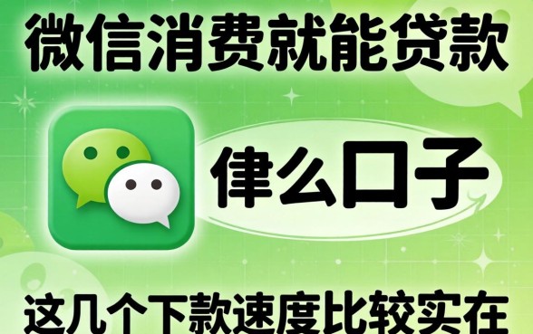 看微信消费就能贷款的口子，这几个下款速度比较实在