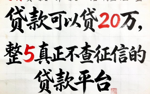 有哪些贷款可以贷20万，整理5个真正不查征信的贷款平台