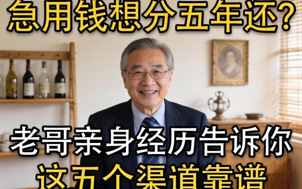 急用钱想分五年还？老哥亲身经历告诉你这五个渠道靠谱