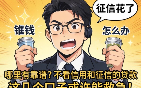 急需用钱却征信花了怎么办？哪里有靠谱的不看信用和征信的贷款？这几个口子或许能救急！