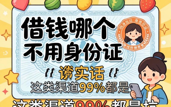 网上借钱哪个不用身份证？说实话，这类渠道99%都是坑