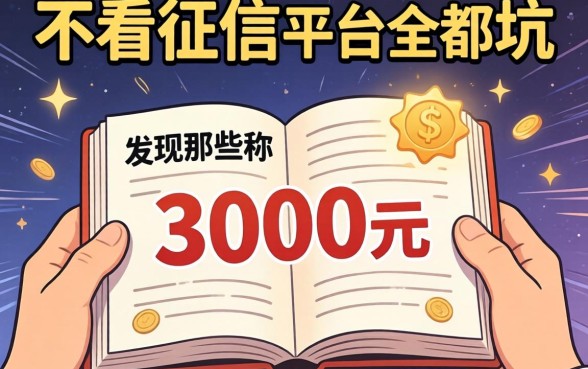 我借了3000元，发现那些号称不看征信的平台全是坑