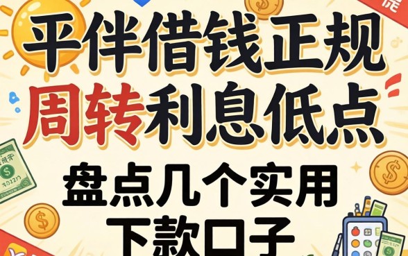 什么平台借钱正规周转利息低点？盘点几个实用的下款口子