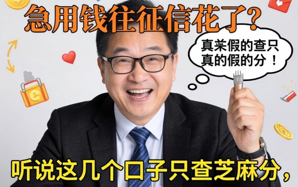 急用钱但征信花了？听说这几个口子只查芝麻分，真的假的？求大神指点！