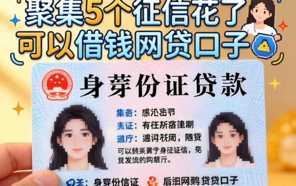 拿身份证能不能贷款，归集5个征信花了可以借钱的网贷口子