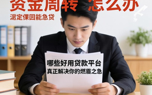 急需资金周转怎么办？哪些好用贷款平台能真正解决你的燃眉之急？