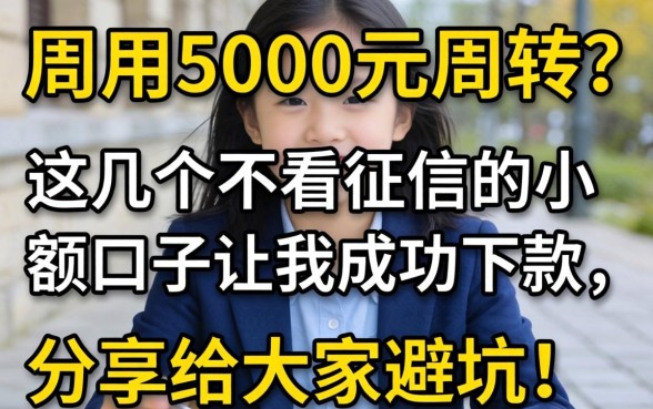 急用5000元周转？这几个不看征信的小额口子让我成功下款，分享给大家避坑！