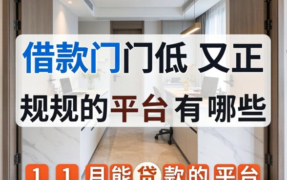 借款门槛低又正规的平台有哪些，详细阐述五个11月能贷款的平台