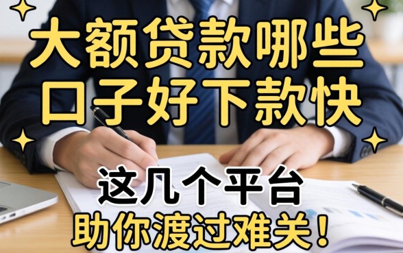 急需资金周转？大额贷款哪些口子好下款快，这几个平台助你渡过难关！