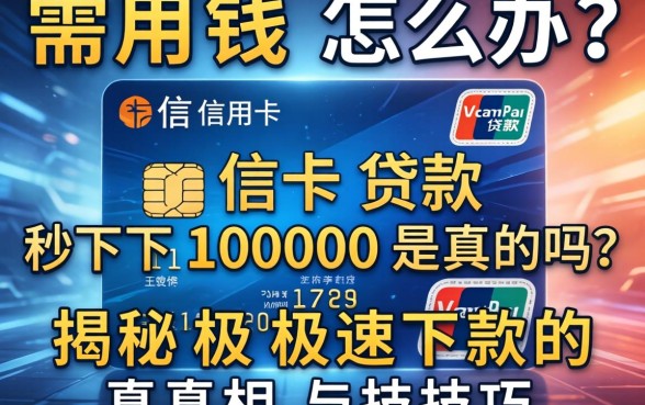 急需用钱怎么办？信用卡贷款秒下10000是真的吗？揭秘极速下款的真相与技巧