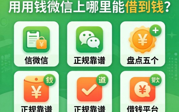 急用钱微信上哪里能借到钱？盘点五个正规靠谱的借钱平台