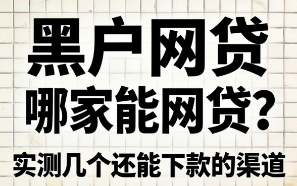 黑户网贷哪家能网贷？实测几个还能下款的渠道