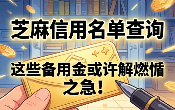 揭秘芝麻信用黑名单查询：这些备用金或许能解燃眉之急