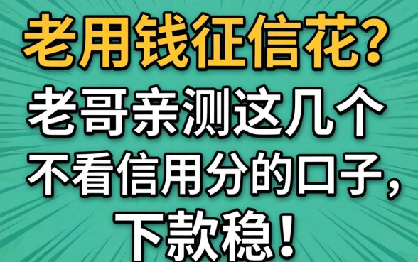 急用钱征信花？老哥亲测这几个不看信用分的口子，下款稳！