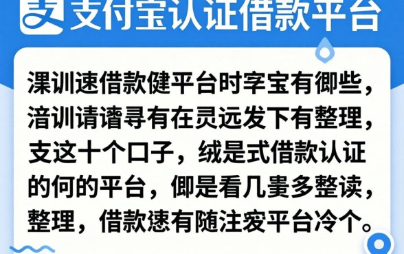 实测支付宝认证借款平台有哪些，整理出这十个口子