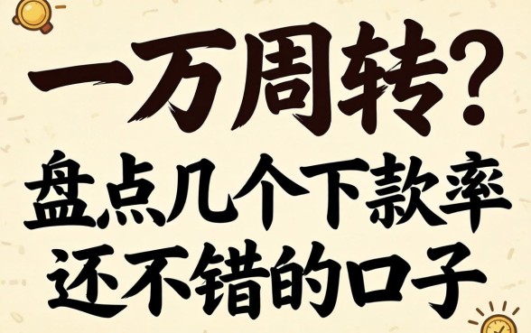急需一万周转？盘点几个下款率还不错的口子