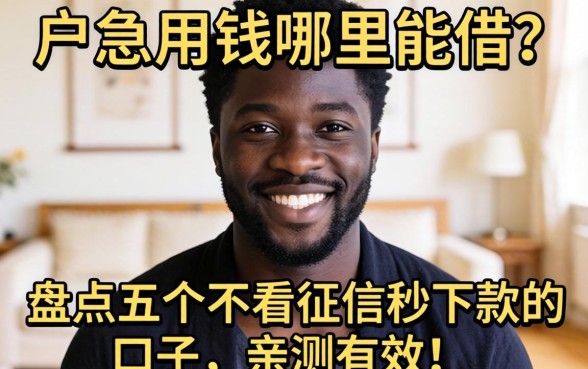 黑户急用钱哪里能借？盘点五个不看征信秒下款的口子，亲测有效！