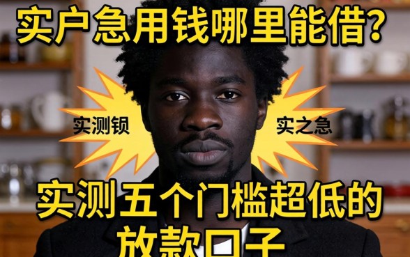 黑户急用钱哪里能借？实测五个门槛超低的放款口子分享